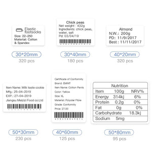 30-50mm Niimbot B21 B1 B3S Printer Label Paper Roll White Sticker Print Papers Rolls Tear-proof Water Oil-proof Adhesive