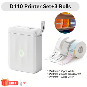 Niimbot D110 Mini Handheld Thermal Label Maker Wireless Sticker Machine Inkless Pocket with Label Sticker for Home Office