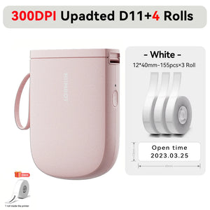 Niimbot Upgraded D11 Mini Thermal Printer 300 DPI Wireless Self-Adhesive Label Maker Inkless Pocket Barcode Name Tag  Labeller