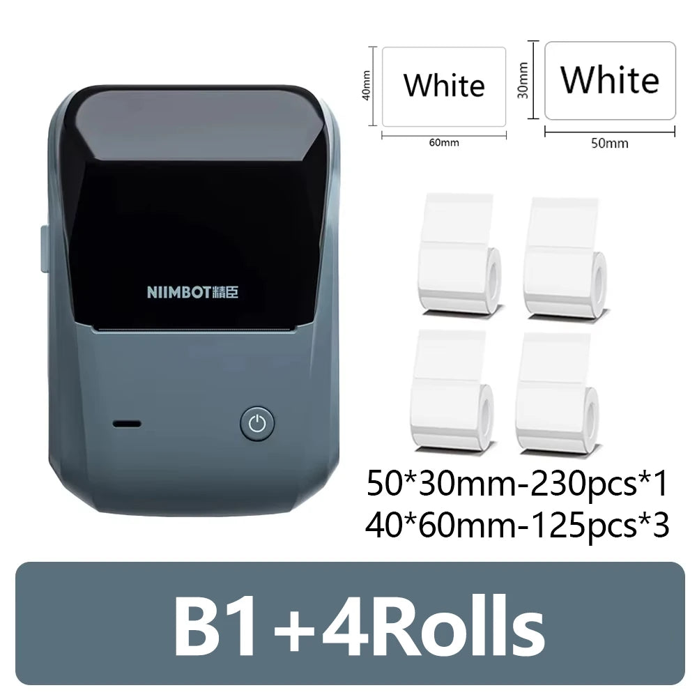 Niimbot B1 Mini Portable Thermal Printer Self-Adhesive Sticker Label Maker Pocket Printer Labeling Machine Bluetooth Niimbot B1