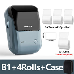 Niimbot B1 Mini Portable Thermal Printer Adhesive Label Printer Sticker Labels Labeler Bluetooth Labeling Machine Without Ink