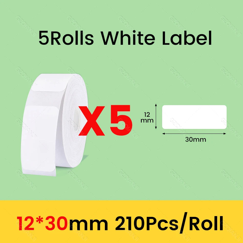 Niimbot D11 D101 D110 Offical Label Sticker Paper Rolls Various sizes of White Color Label Papers 3 5 10 Rolls for Printer USE
