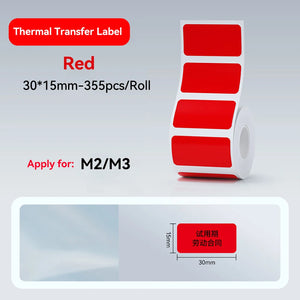 Thermal Transfer Labels for Niimbot M2/M3 Printer Thermal Transfer Ribbon Home Office 20-50mm Width Label Paper Sticker