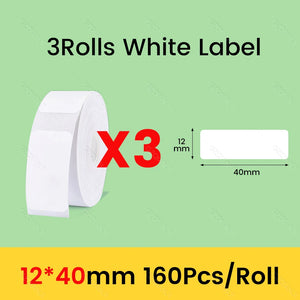 Niimbot D11 D101 D110 Offical Label Sticker Paper Rolls Various sizes of White Color Label Papers 3 5 10 Rolls for Printer USE