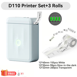 Niimbot D110 Mini Handheld Thermal Label Maker Wireless Sticker Machine Inkless Pocket with Label Sticker for Home Office