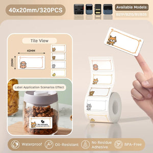 NIIMBOT B21/B203/B3S Label Machine Printing Paper Self Adhesive Label Waterproof Oil Resistant Tear Resistant Label