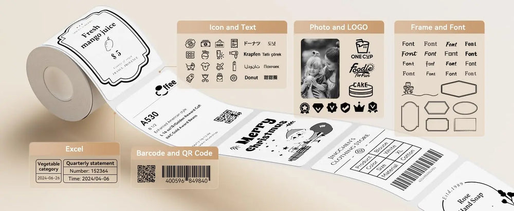 NIIMBOT B1 Portable Thermal Printer With Tapes 2 Inch Adhesive Label Machine Mini Bluetooth Sticker Maker Waterproof Labels Roll