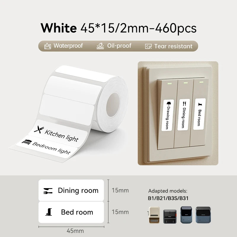 NIIMBOT Thermal Sticker Label Paper for B1 B21 B3S B31 Waterproof Marking Label Price Tag Adhesive Tape Price-tag Sticker
