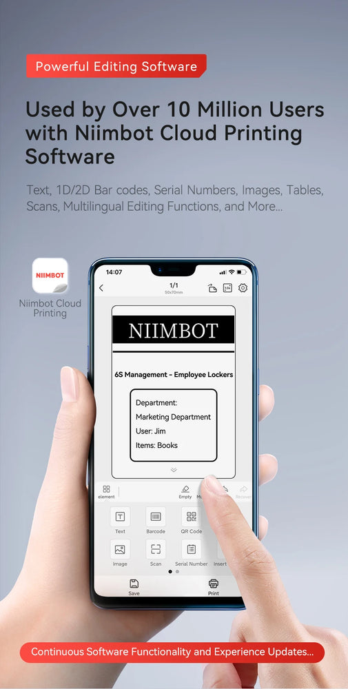 Niimbot M2 Portable Thermal Transfer Label Printer Multi-function Sticker Label Maker Machine for Office Clothes Tag Power Cable