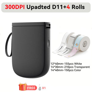 Niimbot Upgraded D11 Mini Thermal Printer 300 DPI Wireless Self-Adhesive Label Maker Inkless Pocket Barcode Name Tag  Labeller