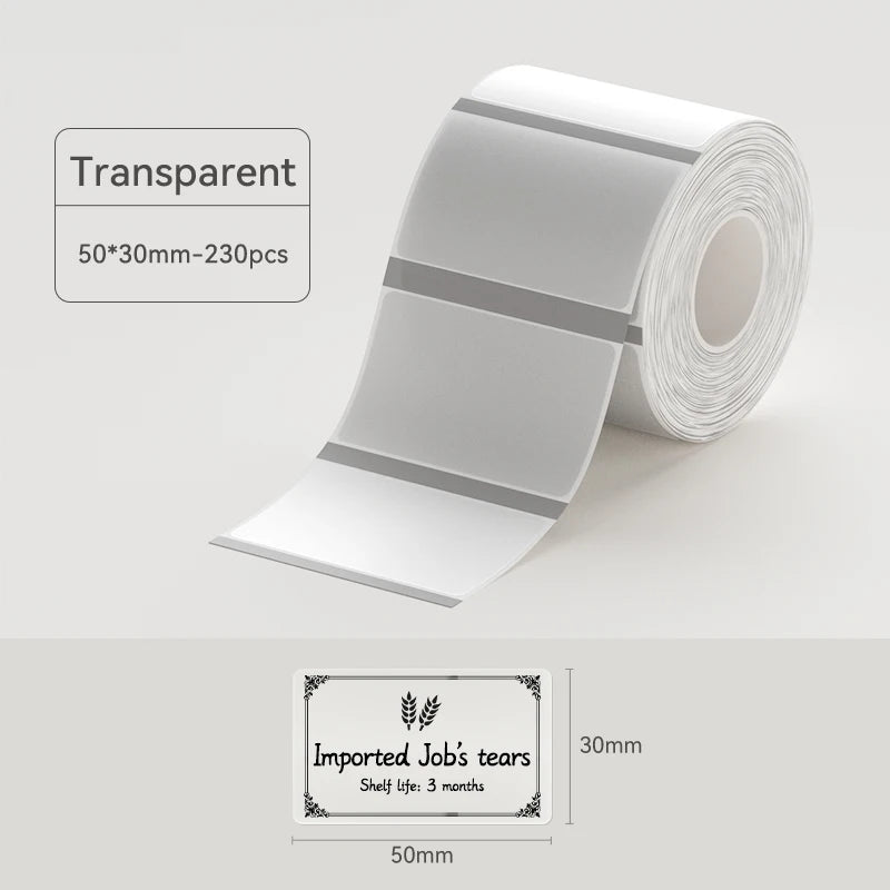 NIIMBOT B21/B1/B3s Transparent Label Printing Paper Name Sticker Waterproof Circle/square Thermal Label paper