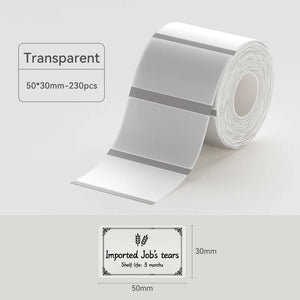 NIIMBOT B21/B1/B3s Transparent Label Printing Paper Name Sticker Waterproof Circle/square Thermal Label paper