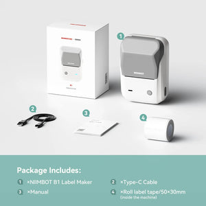 Niimbot B1 Portable Thermal Label Printer Wireless Sticker Printer For Home Adhesive Label Maker Compatible With iOS & Android