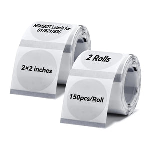 Niimbot Round White Color Label Sticker Paper Rolls for Adhesive Mini Mobile Label Maker B1 B21 Printer Different Size Papers