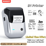 Niimbot B1 English Label Printer Portable Handheld Thermal Printer Mini Barcode QR Code Sticker Paper Color Rolls Maker Cable