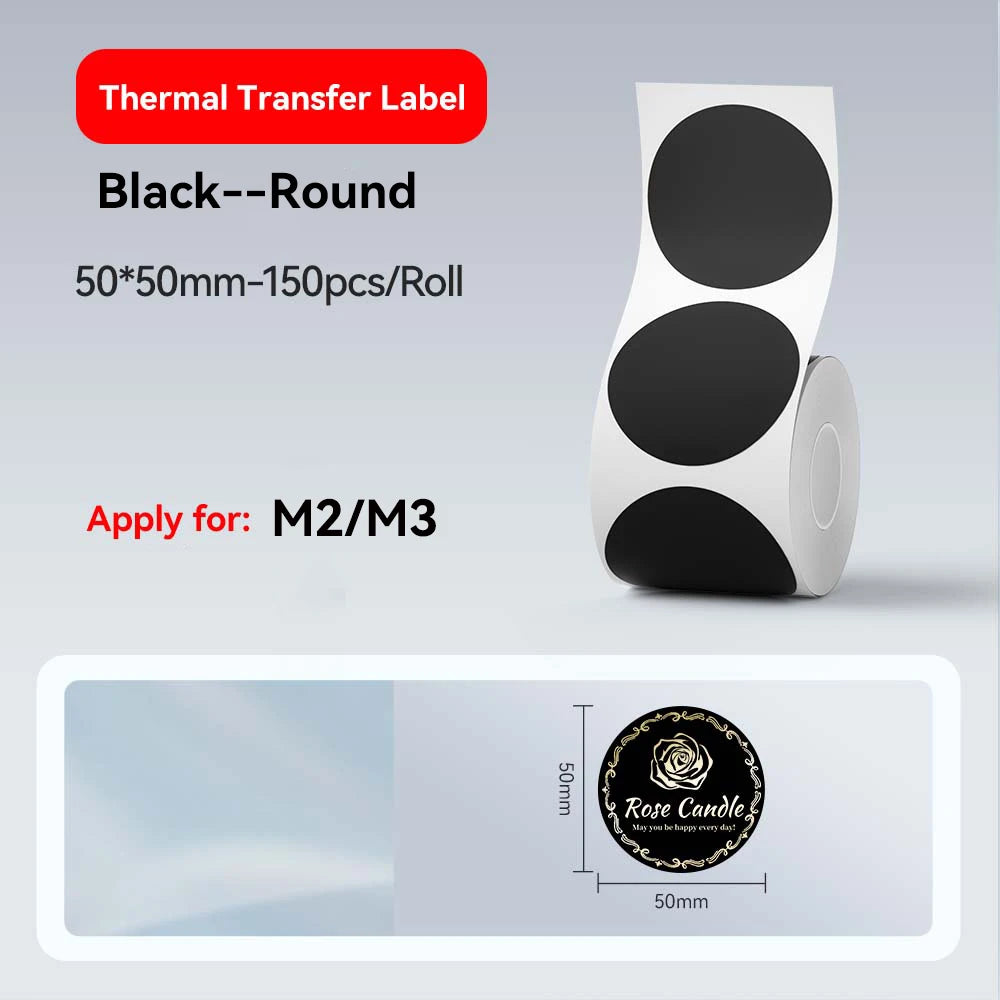 Thermal Transfer Labels for Niimbot M2/M3 Printer Thermal Transfer Ribbon Home Office 20-50mm Width Label Paper Sticker