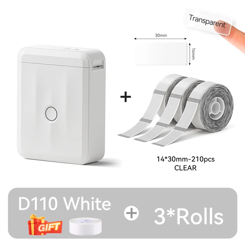 NIIMBOT D110 Upgraded Version Thermal Label Printer Mini Portable Smart Label Maker With Tape for Office Home Kitchen School
