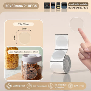 NIIMBOT B21/B203/B3S Colored Label Machine Printing Paper Self Adhesive Label Waterproof Oil Resistant Tear Resistant Label