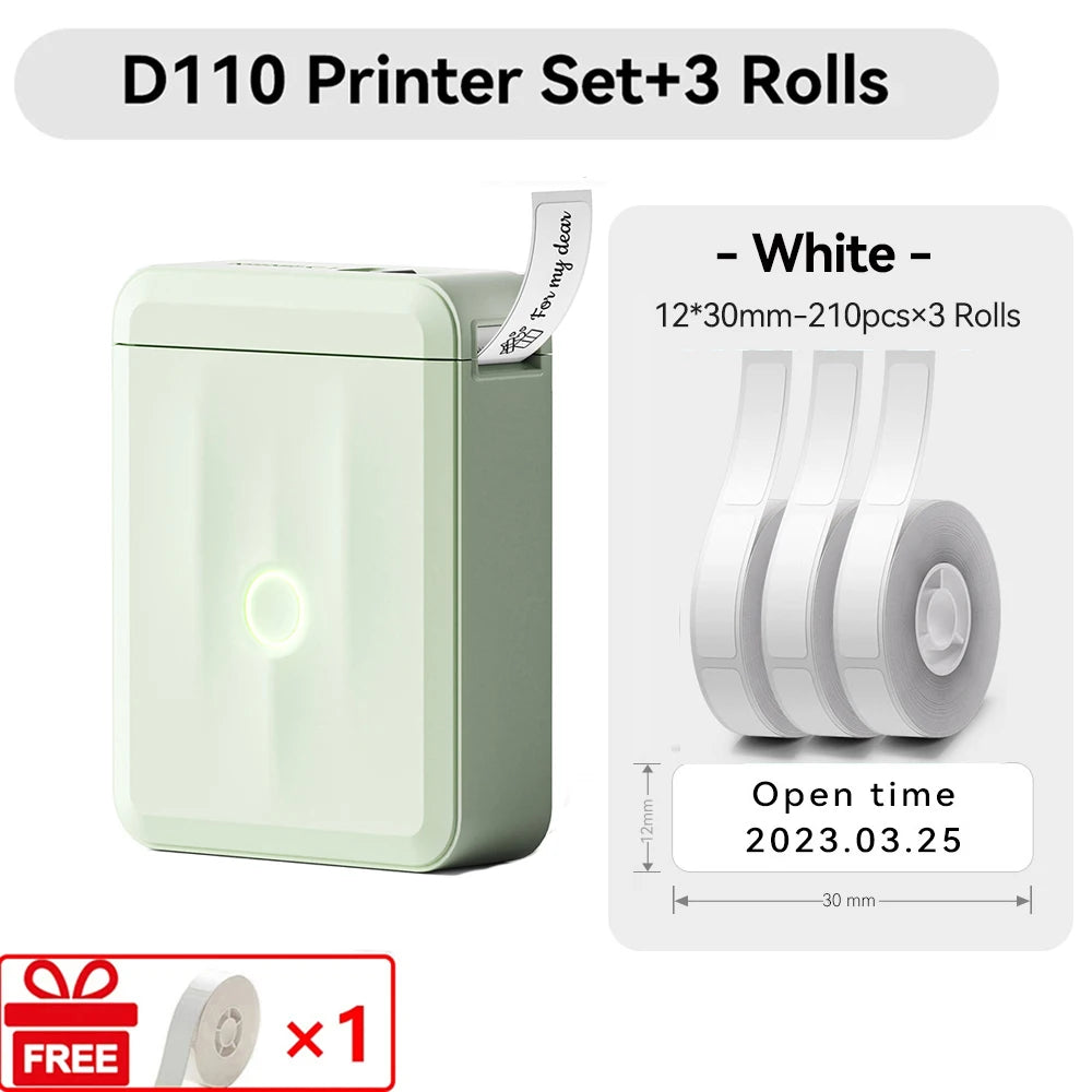 Niimbot D110 Mini Handheld Thermal Label Maker Wireless Sticker Machine Inkless Pocket with Label Sticker for Home Office