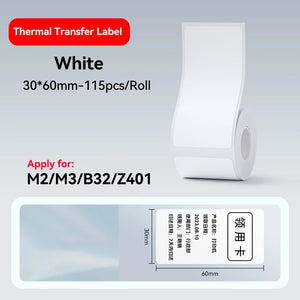 Thermal Transfer Labels for Niimbot M2/M3 Printer Thermal Transfer Ribbon Home Office 20-50mm Width Label Paper Sticker