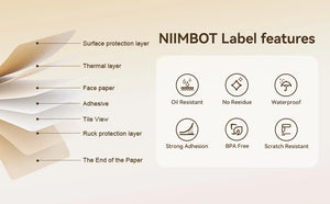 Niimbot Thermal Label White Color Paper 12-15mm Thermal Sticker Paper Roll Waterproof for official D11 D110 D11H D101 Printer