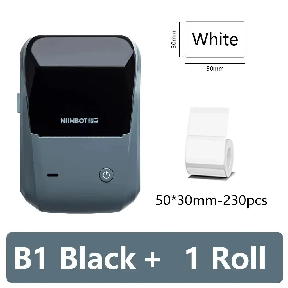 Niimbot B1 Mini Portable Thermal Printer Adhesive Label Printer Sticker Labels Labeler Bluetooth Labeling Machine Without Ink