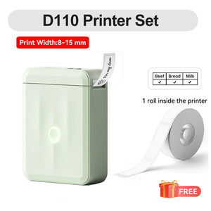 Niimbot D110 Mini Handheld Thermal Label Maker Wireless Sticker Machine Inkless Pocket with Label Sticker for Home Office