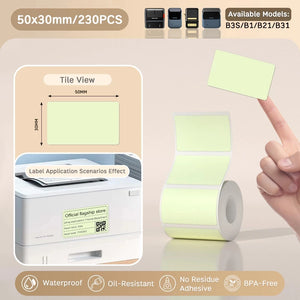 NIIMBOT B21/B203/B3S Colored Label Machine Printing Paper Self Adhesive Label Waterproof Oil Resistant Tear Resistant Label