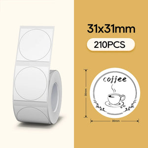 NiiMBOT White Round Color Label Sticker Self-adhesive Paper Thermal Waterproof Digital Number Cake Sealing Roll f B21 B1 Printer