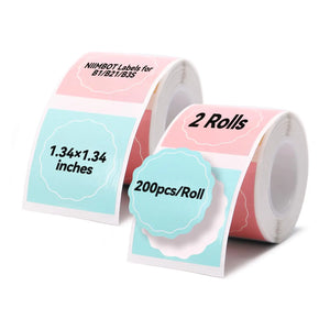 Niimbot Round White Color Label Sticker Paper Rolls for Adhesive Mini Mobile Label Maker B1 B21 Printer Different Size Papers