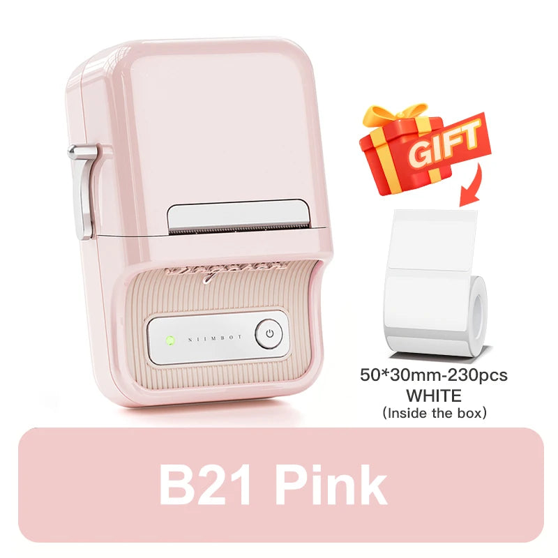 NIIMBOT B21/B1 Portable Thermal Printer 1500mAh Wireless Sticker Printer With Self-adhesive Labels For Barcode Clothing Jewelry