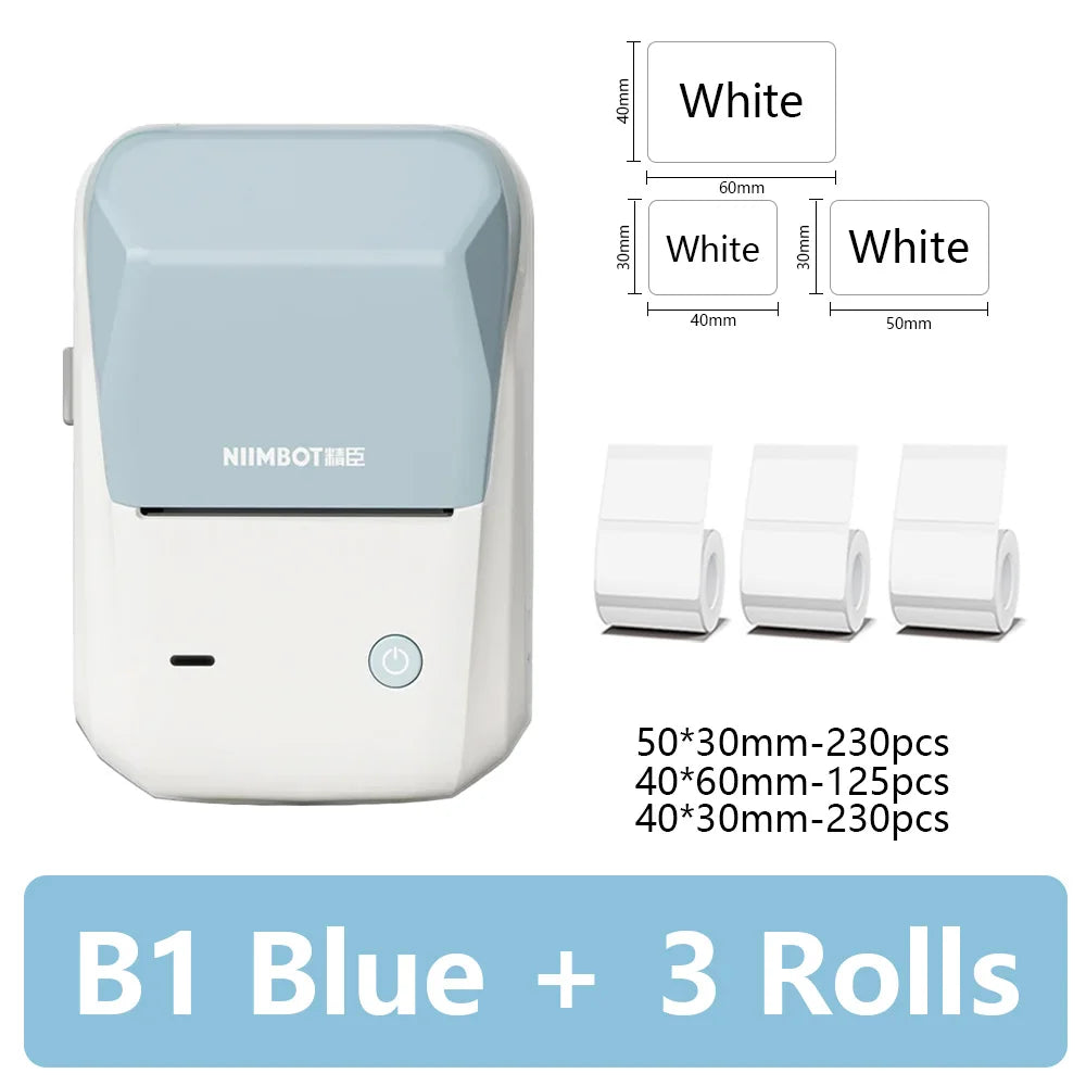 Niimbot B1 Mini Portable Thermal Printer Self-Adhesive Sticker Label Maker Pocket Printer Labeling Machine Bluetooth Niimbot B1