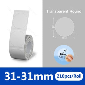 NiiMBOT White Round Color Label Sticker Self-adhesive Paper Thermal Waterproof Digital Number Cake Sealing Roll f B21 B1 Printer