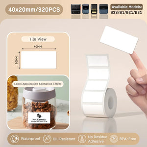 NIIMBOT B21/B203/B3S Label Machine Printing Paper Self Adhesive Label Waterproof Oil Resistant Tear Resistant Label