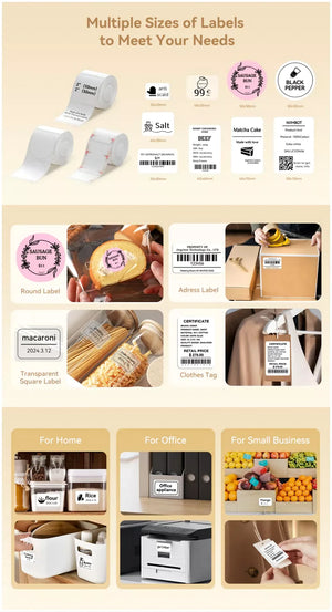 NIIMBOT B21/B203/B3S Colored Label Machine Printing Paper Self Adhesive Label Waterproof Oil Resistant Tear Resistant Label