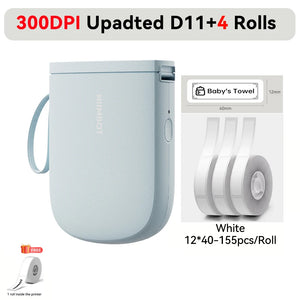 Niimbot Upgraded D11 Mini Thermal Printer 300 DPI Wireless Self-Adhesive Label Maker Inkless Pocket Barcode Name Tag  Labeller