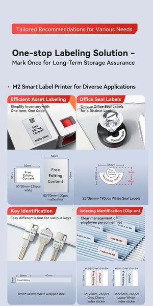 Niimbot M2 Portable Thermal Transfer Label Printer Multi-function Sticker Label Maker Machine for Office Clothes Tag Power Cable