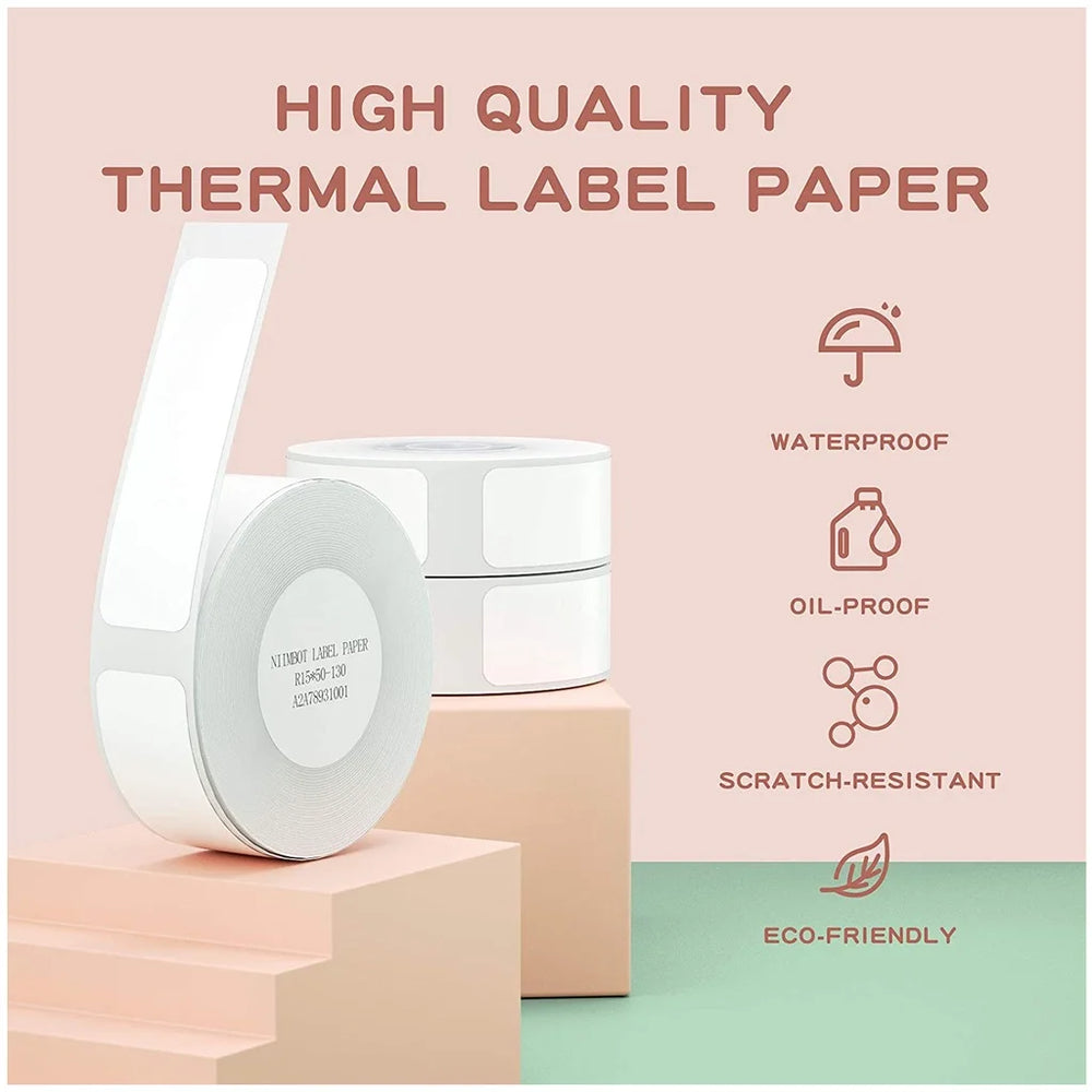 NiiMBOT D101 D11 D110 Label Thermal Sticker White Adhesive Paper Waterproof 3/5/10 Rolls Papers Cheapest official for Printer