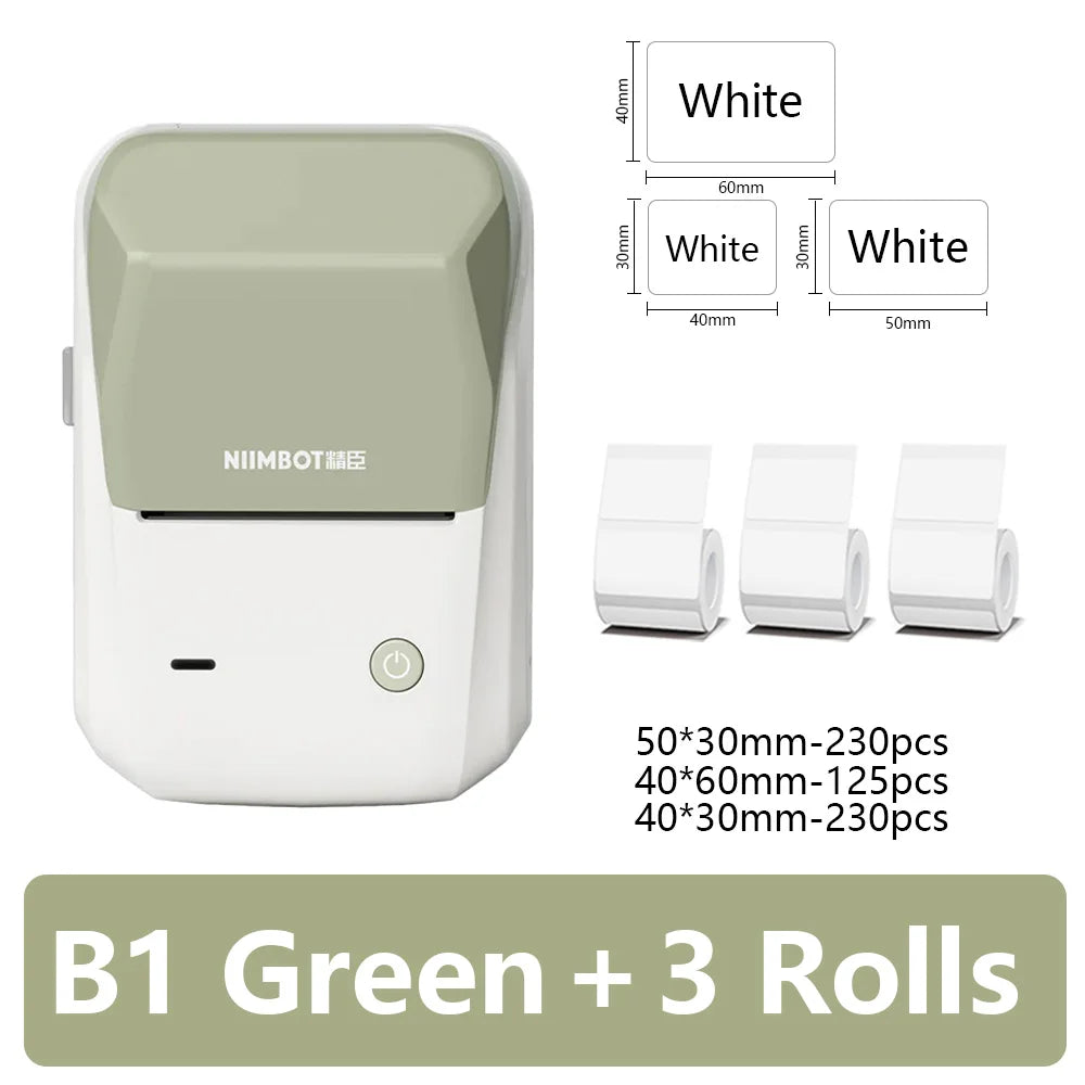 Niimbot B1 Mini Portable Thermal Printer Self-Adhesive Sticker Label Maker Pocket Printer Labeling Machine Bluetooth Niimbot B1