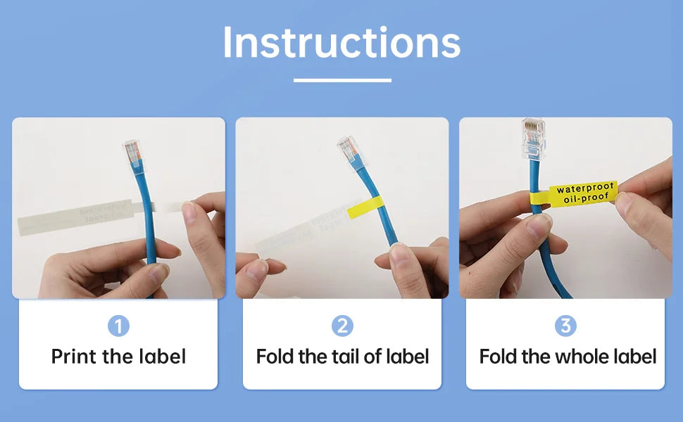 Niimbot D110 Mini Smart Portable Label Printer Thermal Cable Sticker Adhesive Waterproof Identification Fiber Tag For D101/D11/H