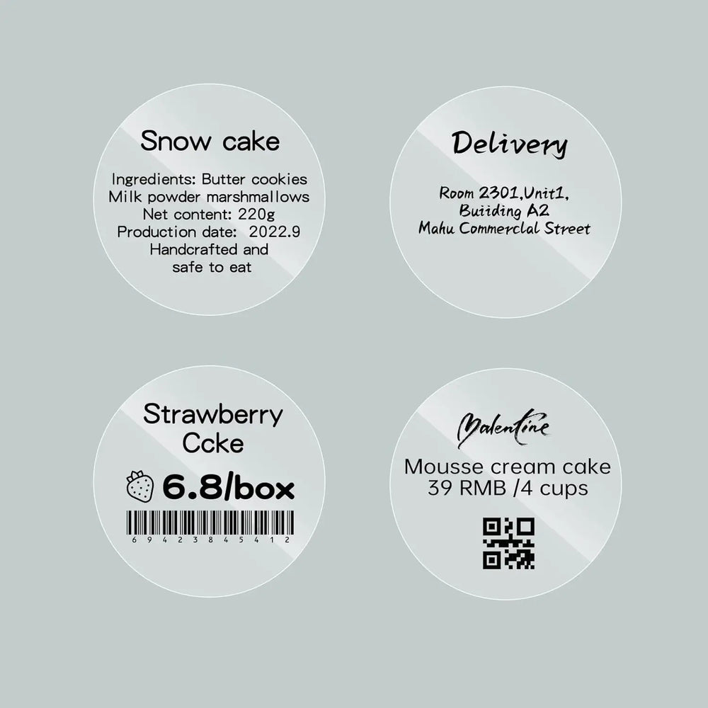 NiiMBOT White Round Color Label Sticker Self-adhesive Paper Thermal Waterproof Digital Number Cake Sealing Roll f B21 B1 Printer