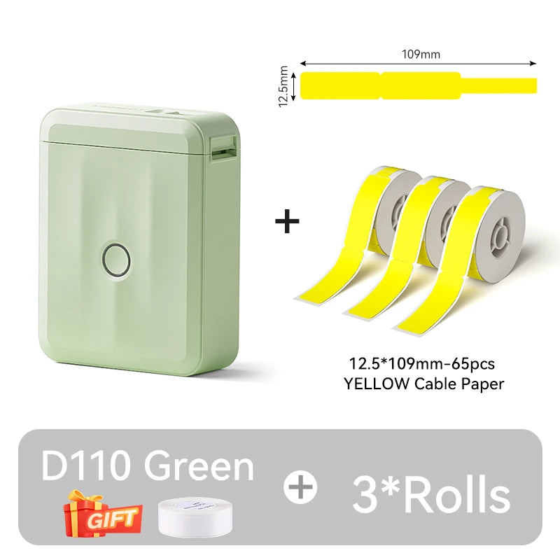 NIIMBOT D110 Upgraded Version Thermal Label Printer Mini Portable Smart Label Maker With Tape for Office Home Kitchen School