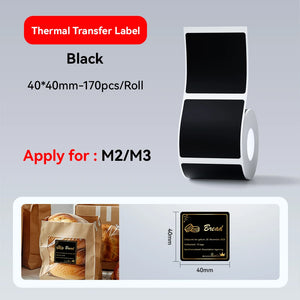 Thermal Transfer Labels for Niimbot M2/M3 Printer Thermal Transfer Ribbon Home Office 20-50mm Width Label Paper Sticker
