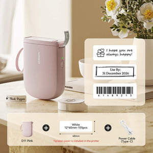 Niimbot Upgraded D11 Mini Thermal Printer 300 DPI Wireless Self-Adhesive Label Maker Inkless Pocket Barcode Name Tag  Labeller
