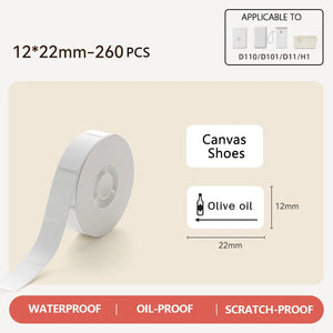 Niimbot Thermal Label White Color Paper 12-15mm Thermal Sticker Paper Roll Waterproof for official D11 D110 D11H D101 Printer