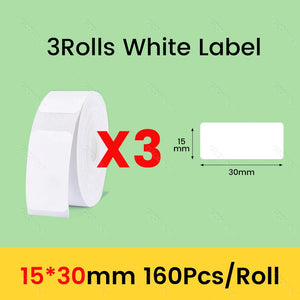 Niimbot D11 D101 D110 Offical Label Sticker Paper Rolls Various sizes of White Color Label Papers 3 5 10 Rolls for Printer USE