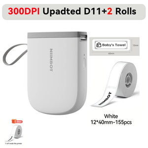 Niimbot Upgraded D11 Mini Thermal Printer 300 DPI Wireless Self-Adhesive Label Maker Inkless Pocket Barcode Name Tag  Labeller