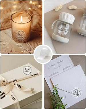 NiiMBOT White Round Color Label Sticker Self-adhesive Paper Thermal Waterproof Digital Number Cake Sealing Roll f B21 B1 Printer