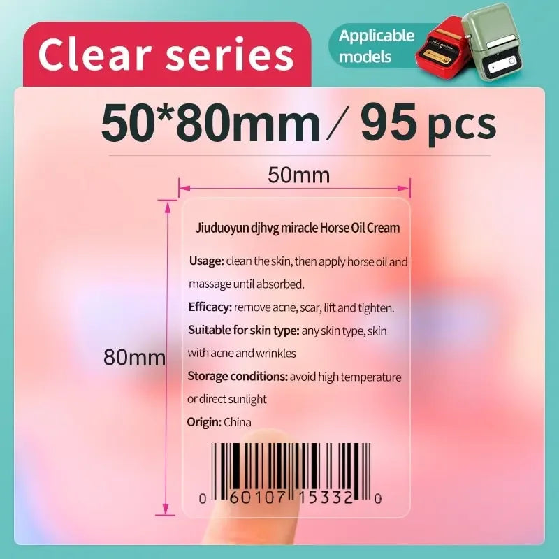 Niimbot Transparent Self-adhesive Label Paper For Mini Portable Thermal Printer Round Sticker B1/B21/B3s Niimbot Paper Labels