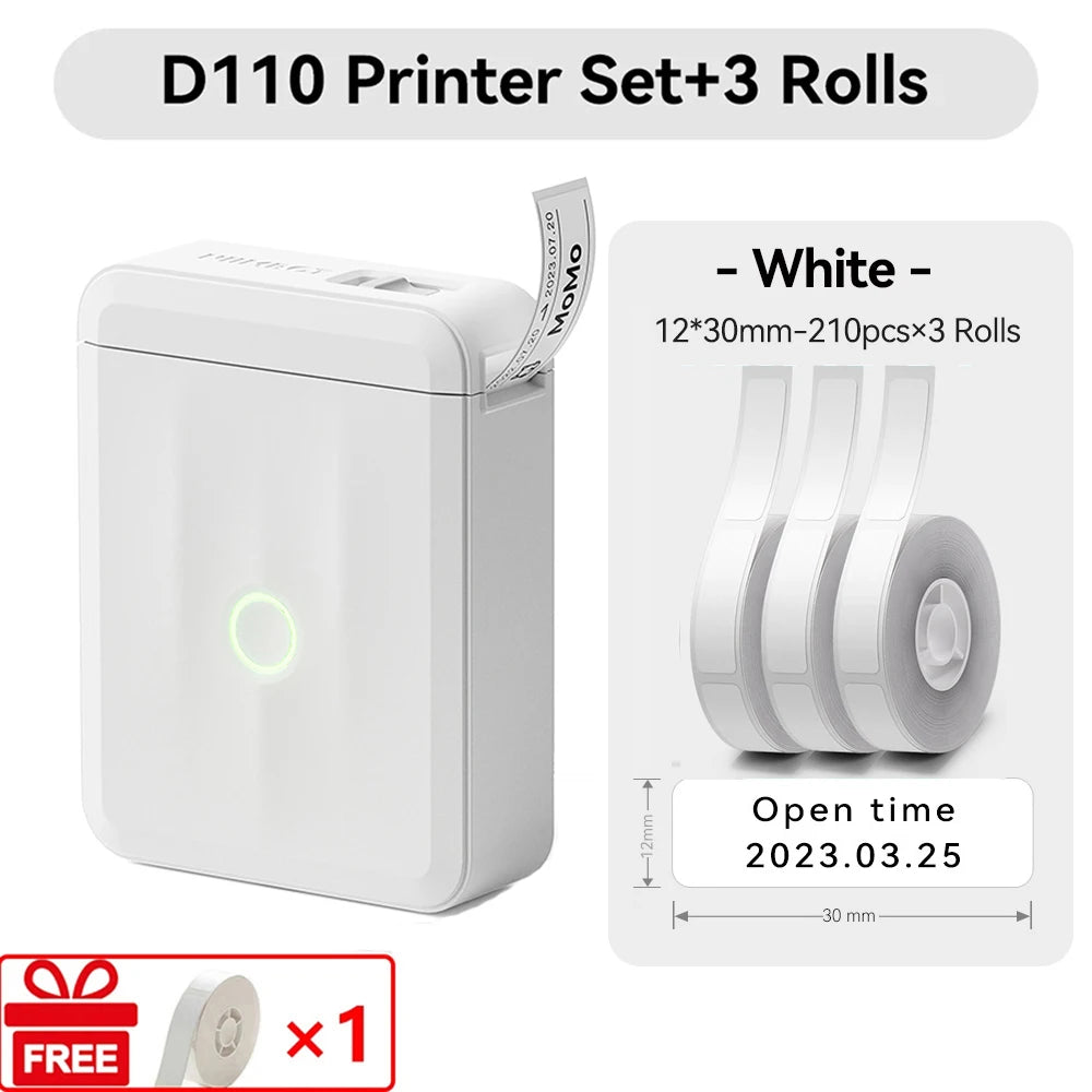Niimbot D110 Mini Handheld Thermal Label Maker Wireless Sticker Machine Inkless Pocket with Label Sticker for Home Office